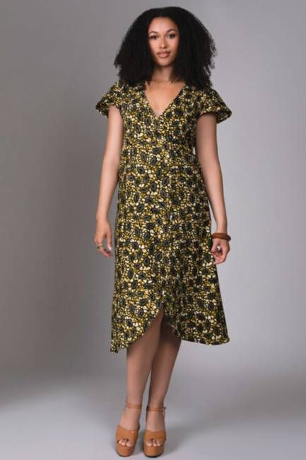 Dalitso Wrap Dress in Golden Leaf