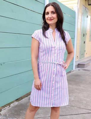 Dreamy Stripe Button Dress