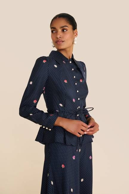 Ahana Polka Floral Blouse