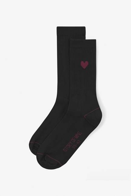 Socks with heart black