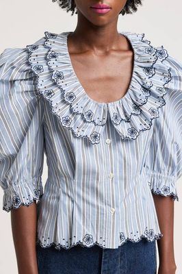 Erin Blouse in Striped Cotton