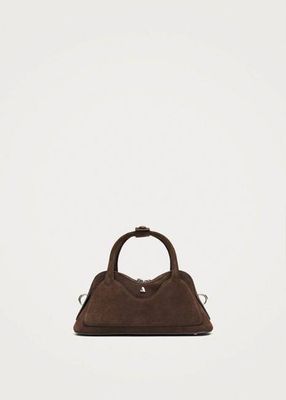 Hilma Mini Tasche aus braunem Veloursleder
