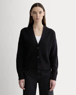The Boxy Cardigan in Everyday Cotton | Black
