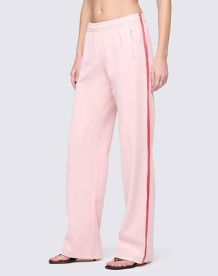 Sunland Track Pant - Pink Salt With Red