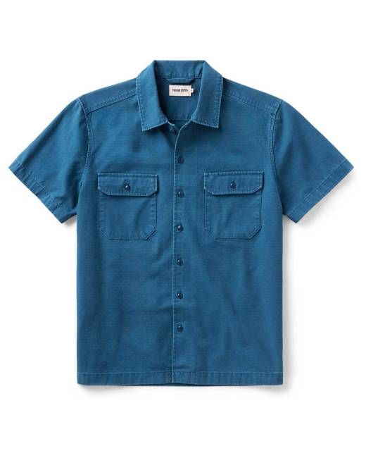 The Short Sleeve Mechanic Shirt in Atlantic Ripstop