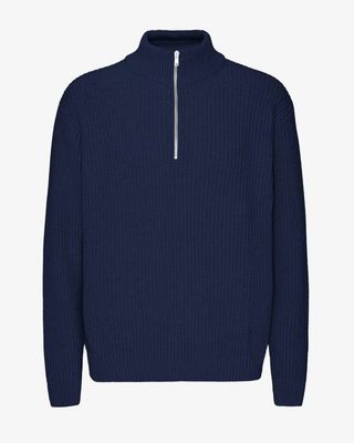 Merino Quarter Zip - Marine Blue