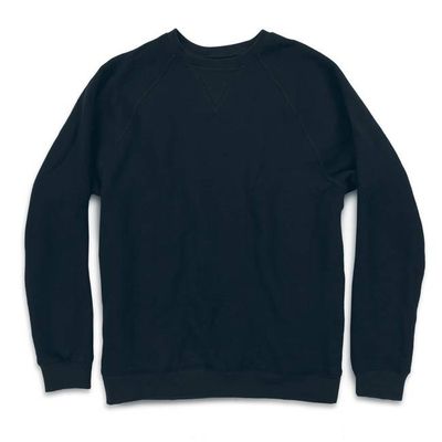 The Merino Crewneck in Black Fleece