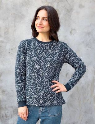 Botanical Navy Organic Fleece Sweater