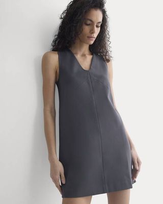 Ponte V-Neck Mini Dress | Graphite