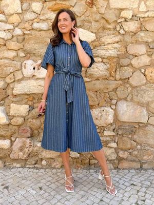 Jeanshemdkleid Mel - Denim-Nadelstreifen