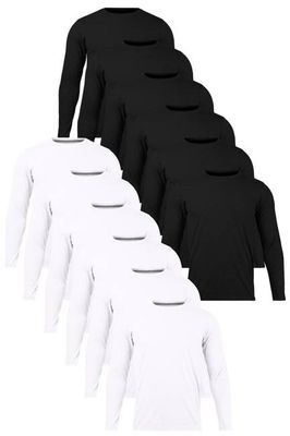 Unisex Long Sleeve  Black & White T-Shirt 12 Pack | Super Soft, Durable & Sustainable Basics
