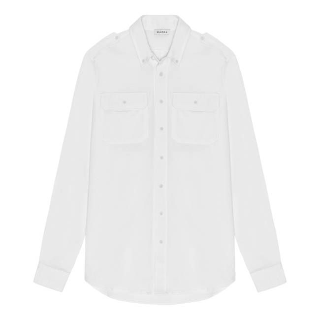 White Military Style Shirt