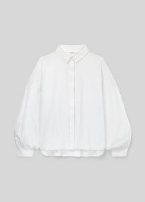 Konara Organic Cotton Jersey and Poplin Shirt in White