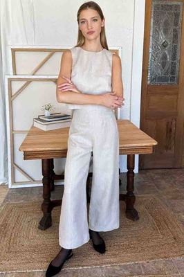 Studio Pant 2 - Natural Herringbone Twill