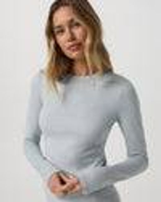 Long Sleeve Halo Essential Crew Tee | Blue Haze Heather | Vuori