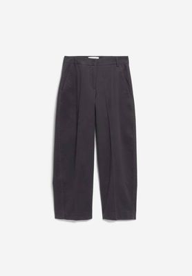 BARREL LEG TWILLHOSE | dunkler Stahl