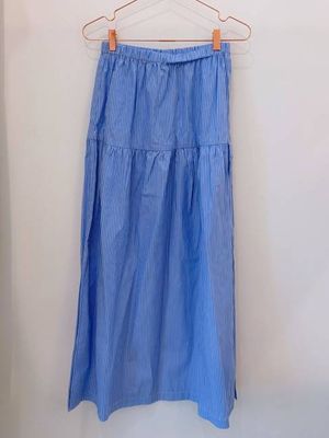 Sample Sale Millie Skirt/Dress in Blue Stripe Poplin