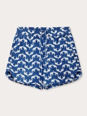 Womens Elephant Palace Blue Musha Linen Shorts