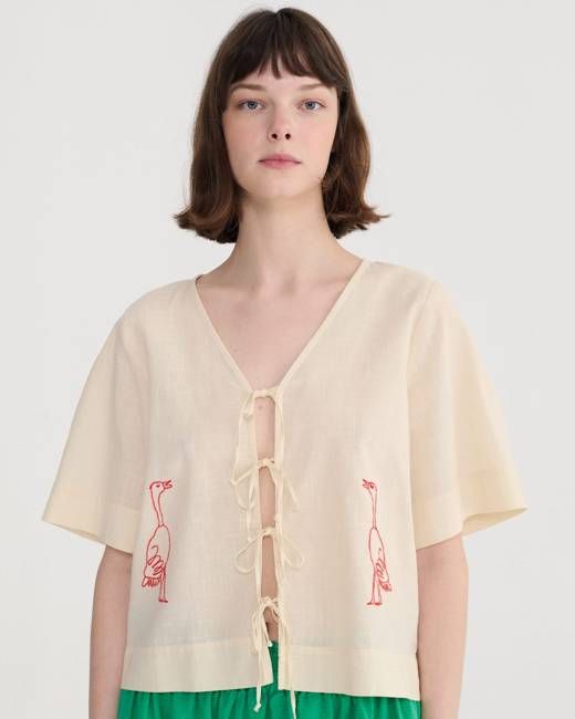 Bobo Choses Embroidery Tied Blouse