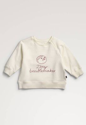 Baby sweatshirt Tiny Troublemaker - Off white