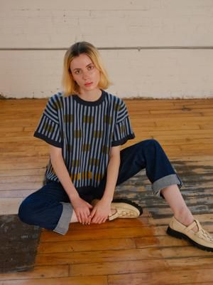 Bauhaus Short Sleeve Sweater Tee - Lazurite