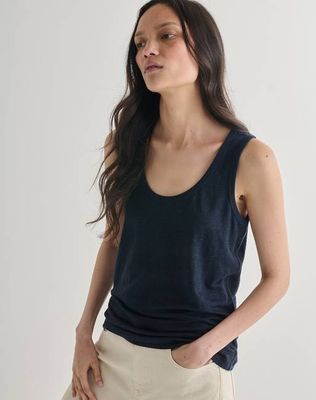 The LINEN 04//Die Weste - Marineblau