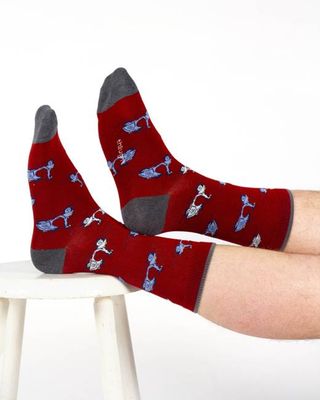 Speedy Scooter Bamboo Crew Socks - Burgundy