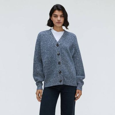 The Felted Merino Cardigan | Dark Mallard / Oat Twist