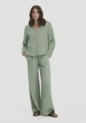 Muslin trousers, wide leg, made from pure organic cotton
