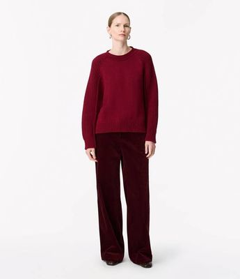 Cashmere Oversized Crewneck | Aubergine