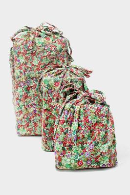 Set Of 3 Sustainable Gift Bags | Ditsy Floral Green