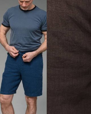 Men's Linen Shorts in Chocolate