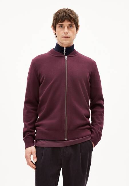 AGAAMON KNIT JACKET | dark cranberry