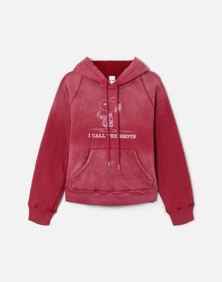 Thermal Lined Raglan Hoodie Snoopy - Faded Beet