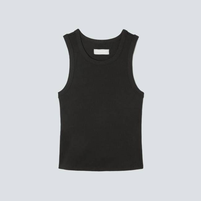 The Ribbed Cutout Tank | Black