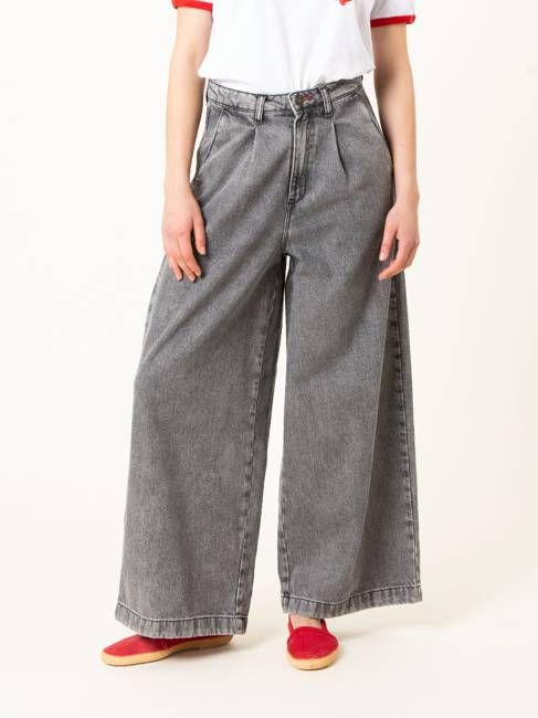 JEANS WIDE LEG TENCEL™ Lyocell fibers DE MUJER  YAYOI VINTAGE LIGHT GREY