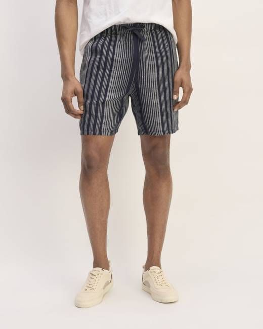 The Linen Easy Short | Navy / Bone