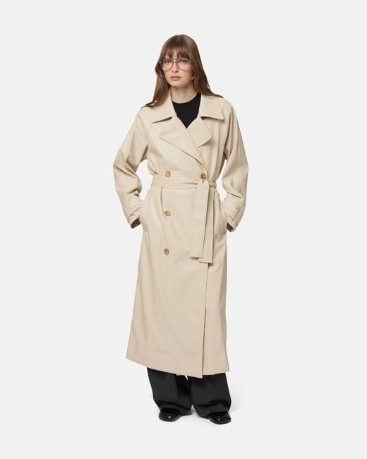 Lana Sans Leather Trench Coat