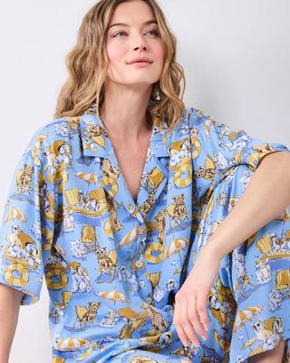Palm Royale Pooches - Tall Eco Satin Wildest Dreams Set - Cerulean Splash