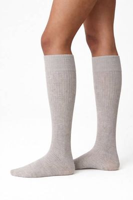 Diana Ribbed Wool Knee-Highs