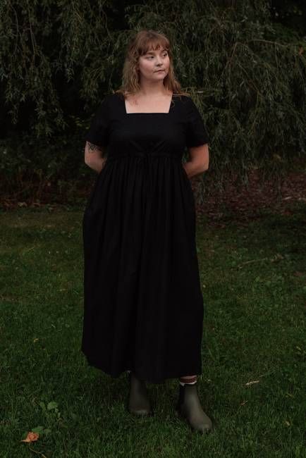 Nico Square Neck Drawstring Dress