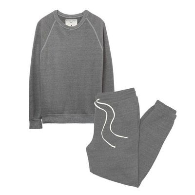 Heathered Fleece Sweatshirt and Sweatpant Set-Mom