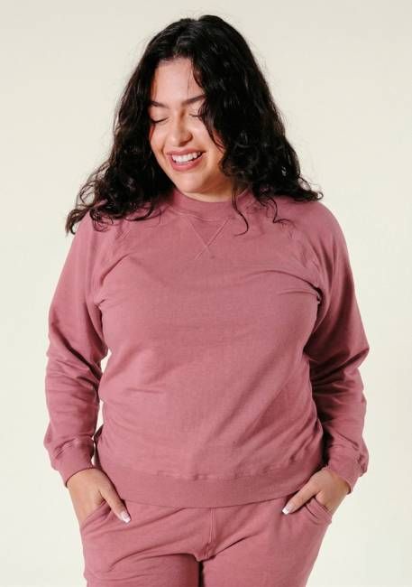 Agnes Raglan Organic Cotton + Tencel™ Sweatshirt - Burnt Rose