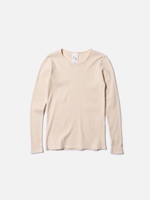 Jessy Rib LS T-Shirt Egg White | Nudie Jeans