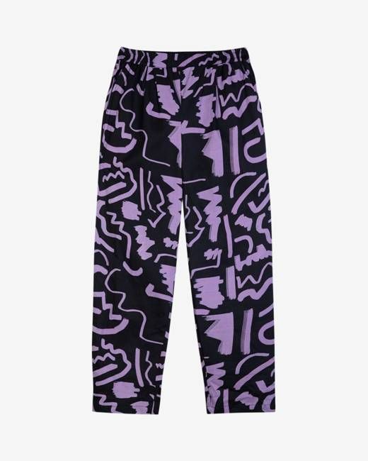 Miss Pompom Purple Scribble Trousers