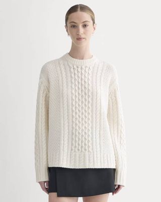Cable Sweater in Luxe Merino | Bone