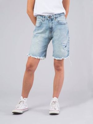 WOMEN'S BERMUDA LOLA LIGHT RIPPED BLUE