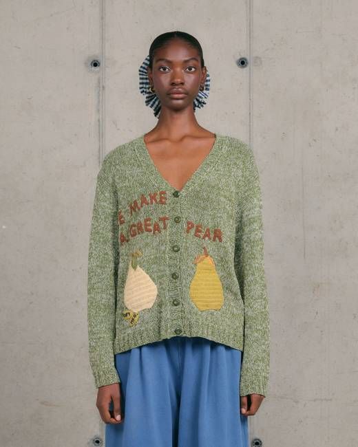 Twinsun Knit Cardigan - Green Pears