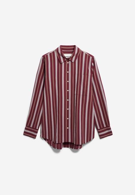 STRIPED WIDE BLOUSE | velvet red-amberwood