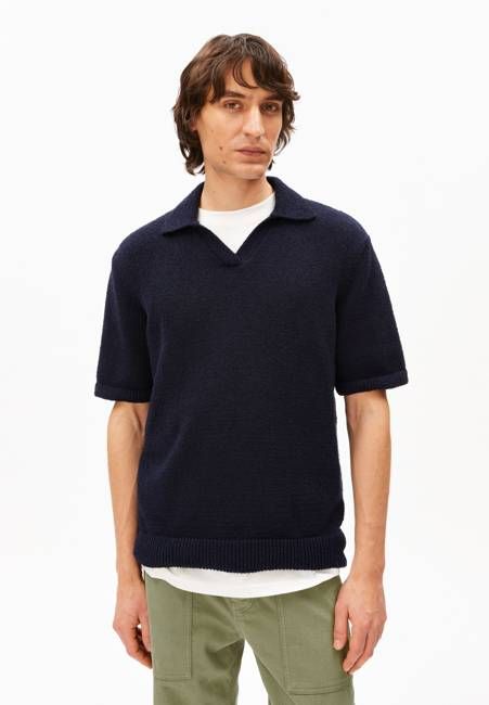BOUCLE KNIT POLOSHIRT | night sky